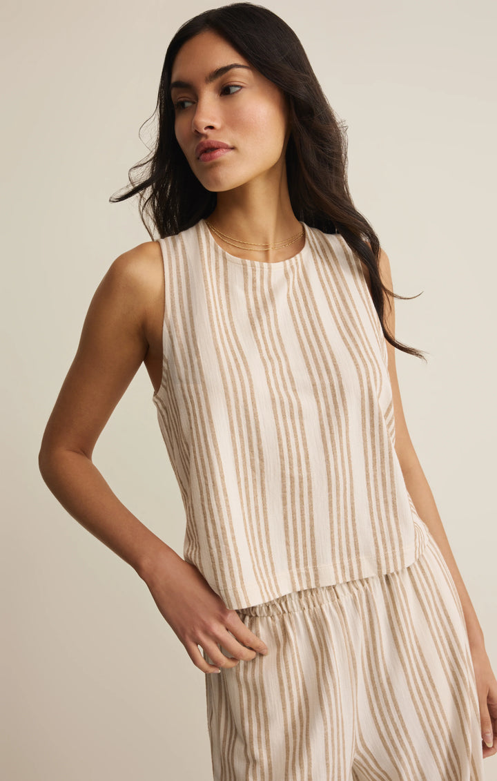 Z-Supply Women's Sloane Knit Striped Tank Top - Cloud