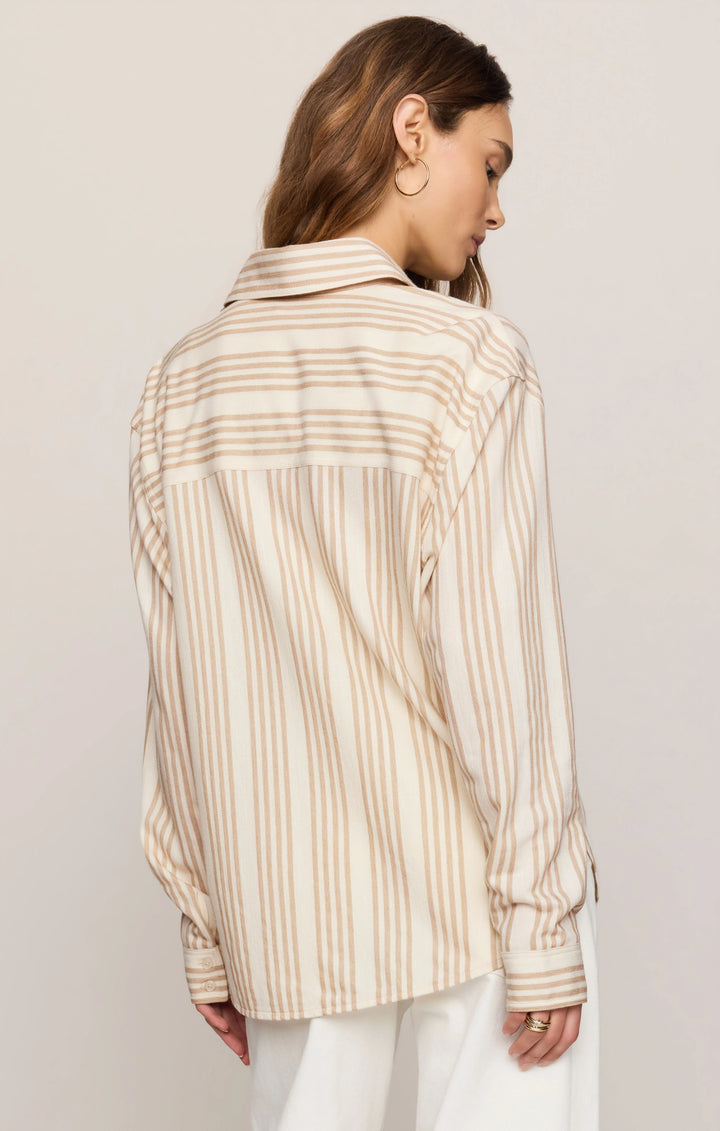 Z-Supply Women's Reese Button Up Stripe Top - Cloud