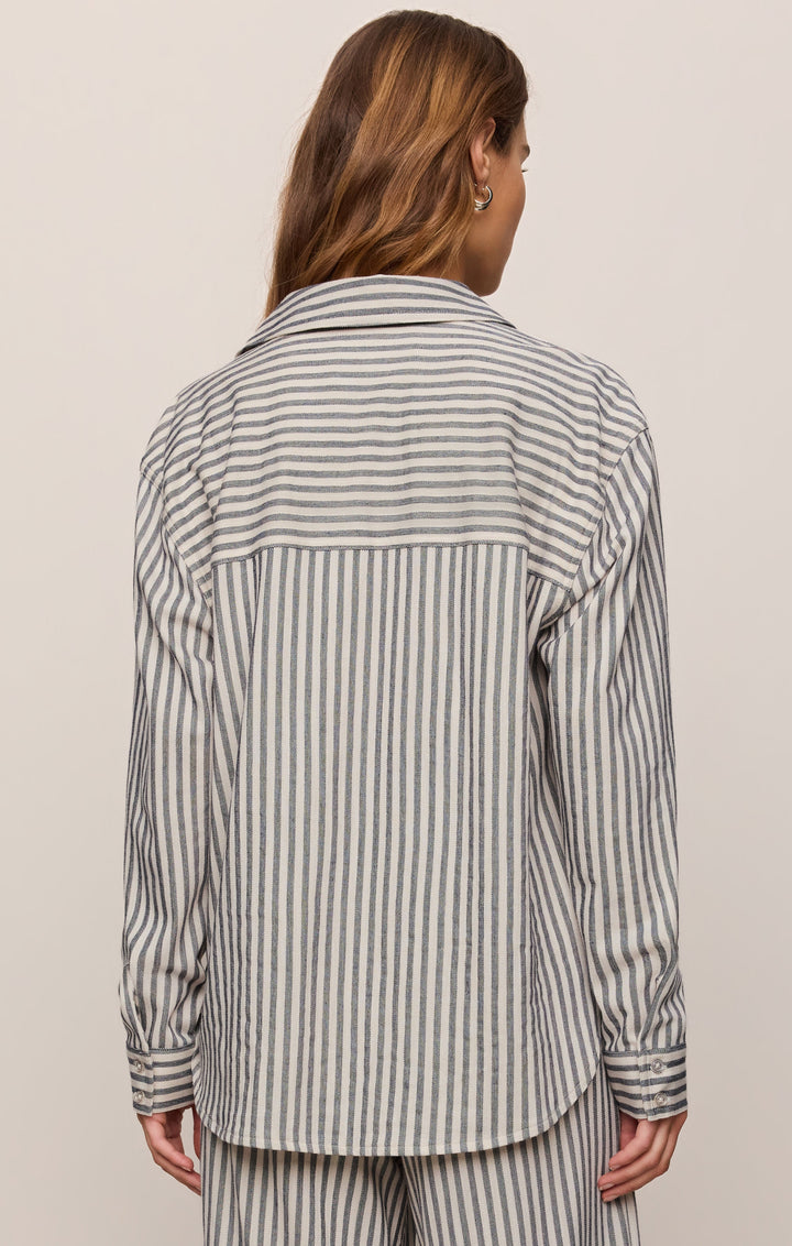 Z-Supply Women's Reese Button Up Stripe Top - Eclipse