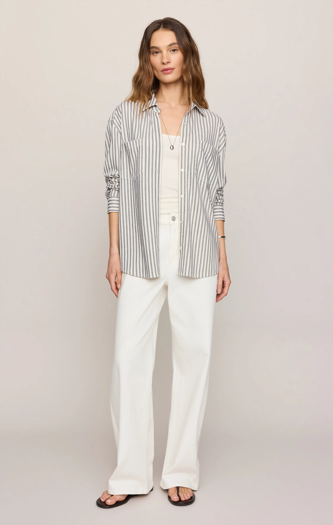 Z-Supply Women's Reese Button Up Stripe Top - Eclipse