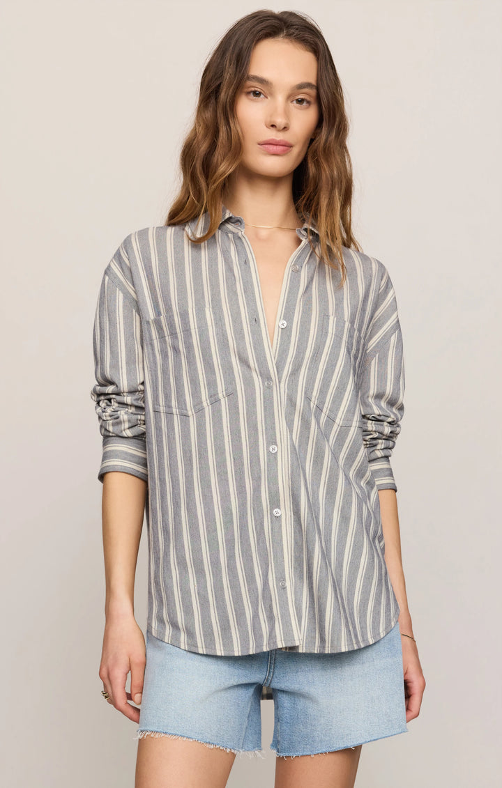 Z-Supply Women's Reese Button Up Stripe Top - Summer Stone