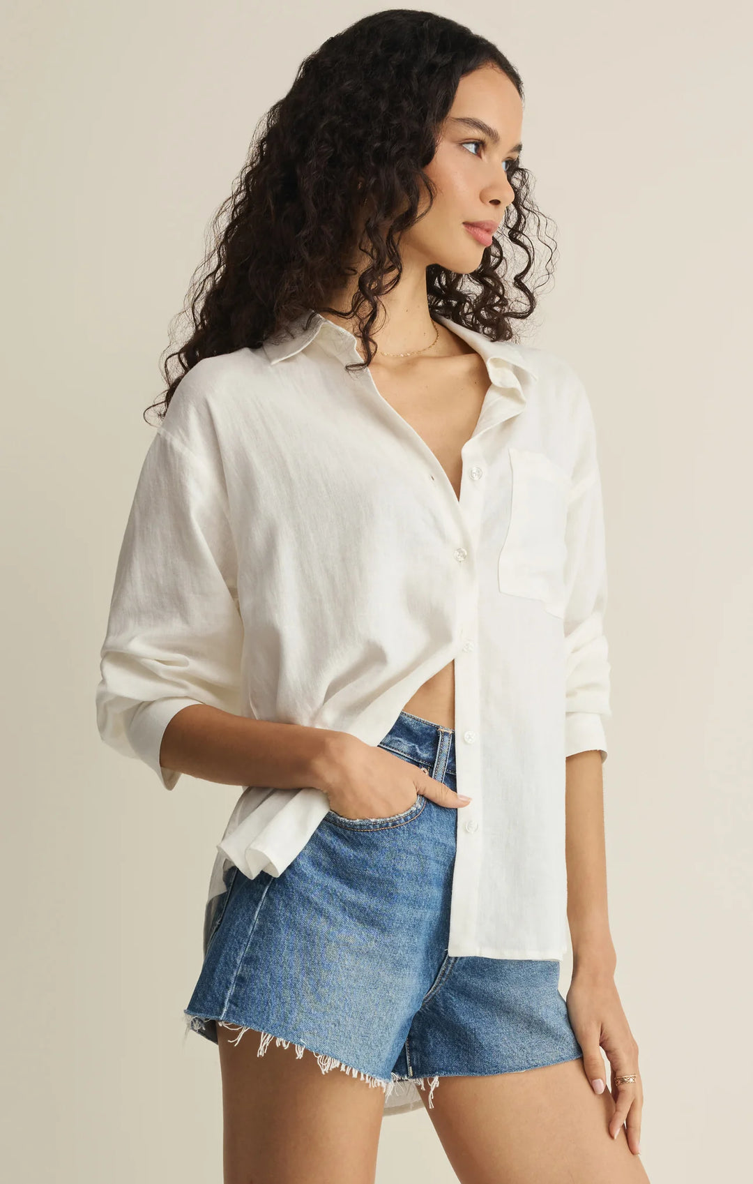 Z-Supply Women's Signature Linen Top - White