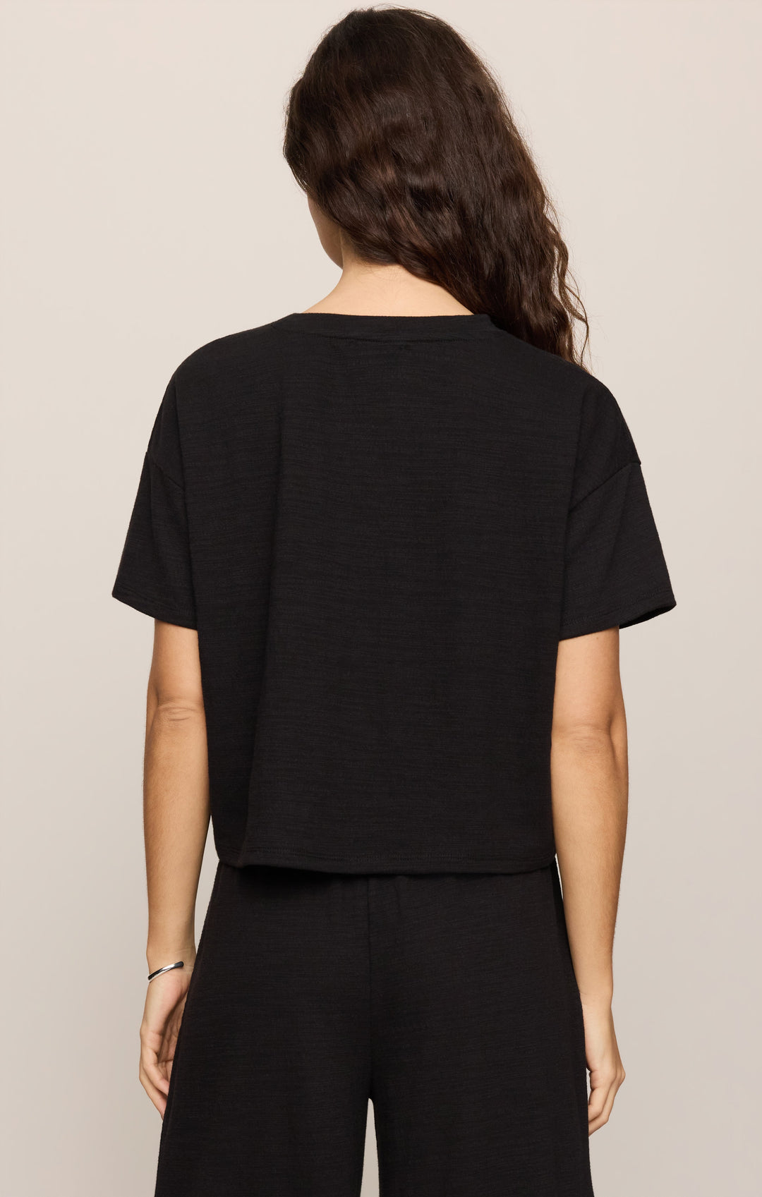 Z-Supply Women's Sway Textured Cropped Tee - Black - Sun Diego Boardshop