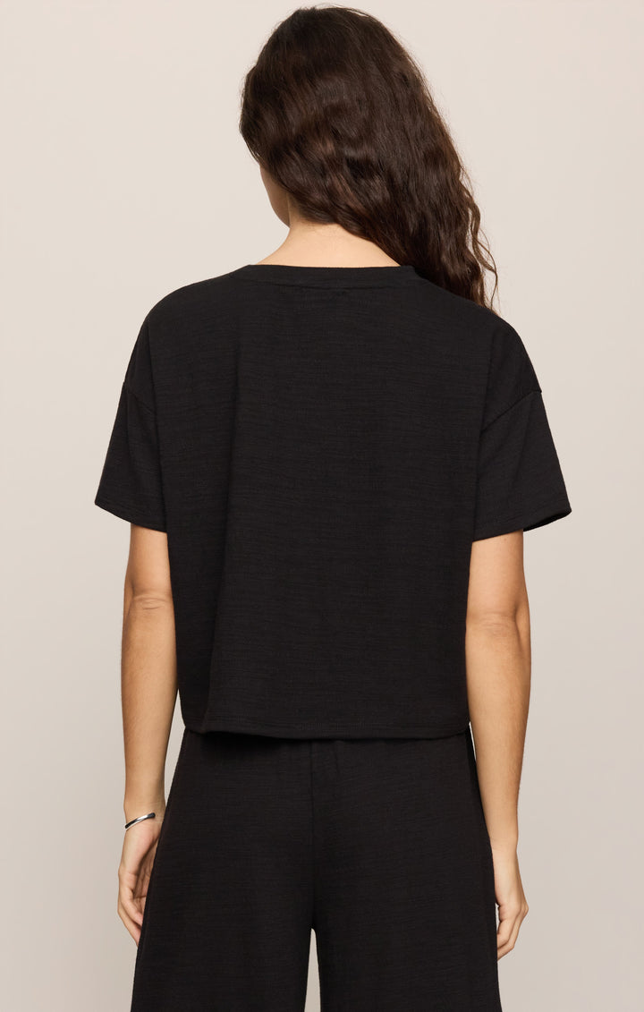Z-Supply Women's Sway Textured Cropped Tee - Black - Sun Diego Boardshop