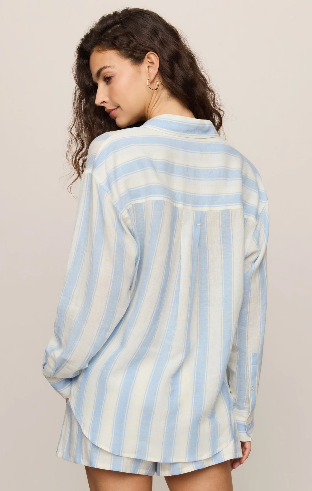 Z-Supply Women's Perfect Striped Linen Button Up - Skyline