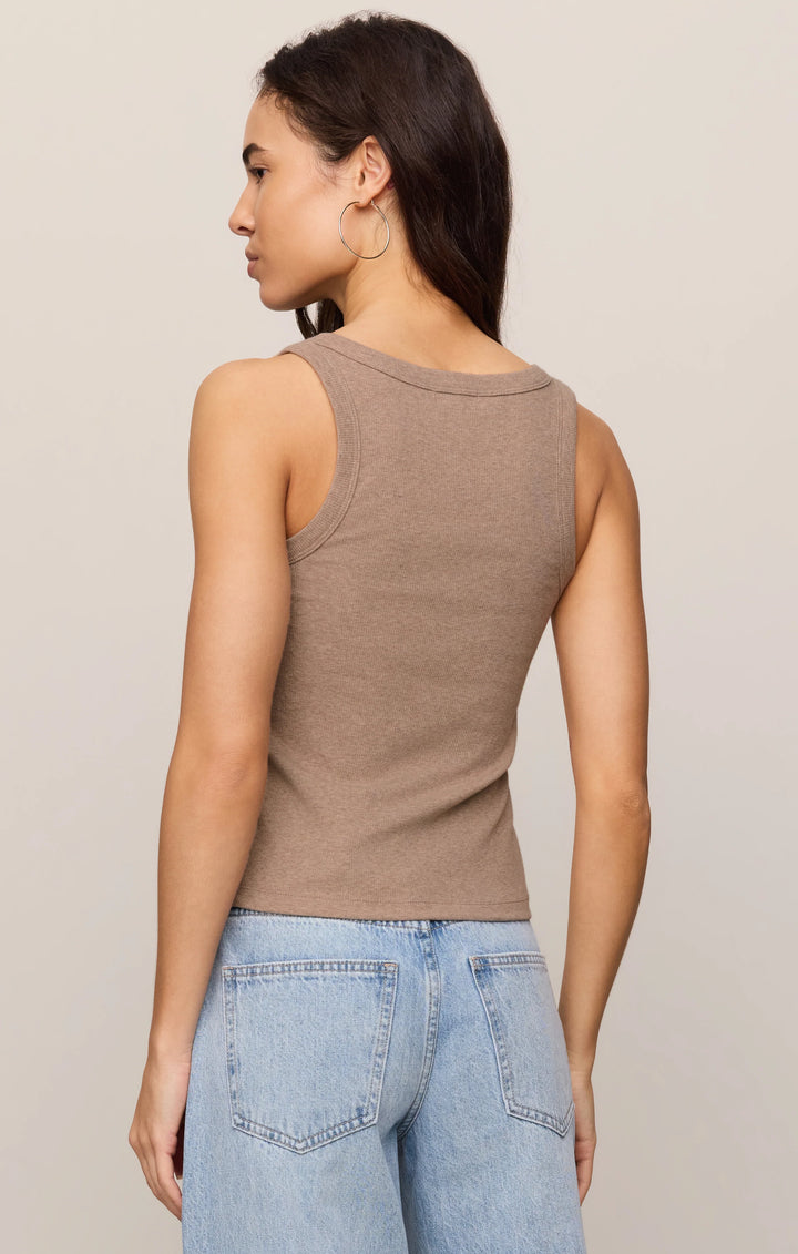 Z-Supply Women's Rowe Rib Scoop Tank - Heather Ash