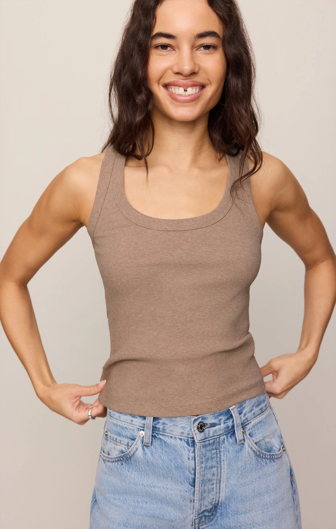 Z-Supply Women's Rowe Rib Scoop Tank - Heather Ash