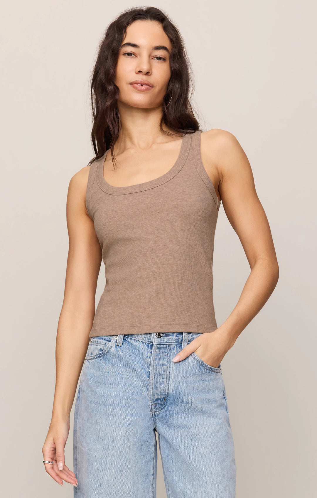 Z-Supply Women's Rowe Rib Scoop Tank - Heather Ash