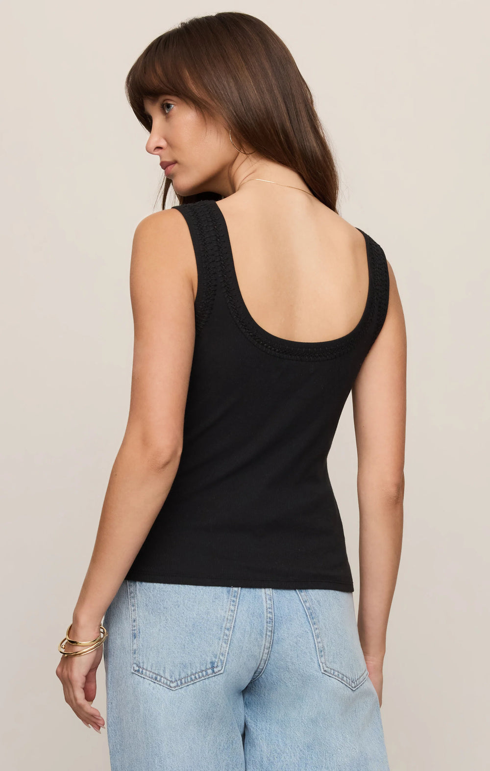 Z-Supply Women's Larkin Whipstitch Tank - Black - Sun Diego Boardshop