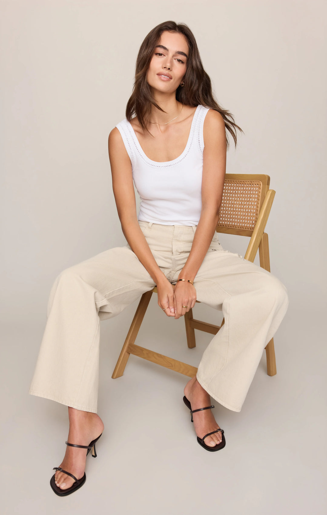 Z-Supply Women's Larkin Whipstitch Tank - White - Sun Diego Boardshop