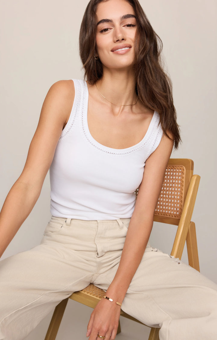 Z-Supply Women's Larkin Whipstitch Tank - White - Sun Diego Boardshop