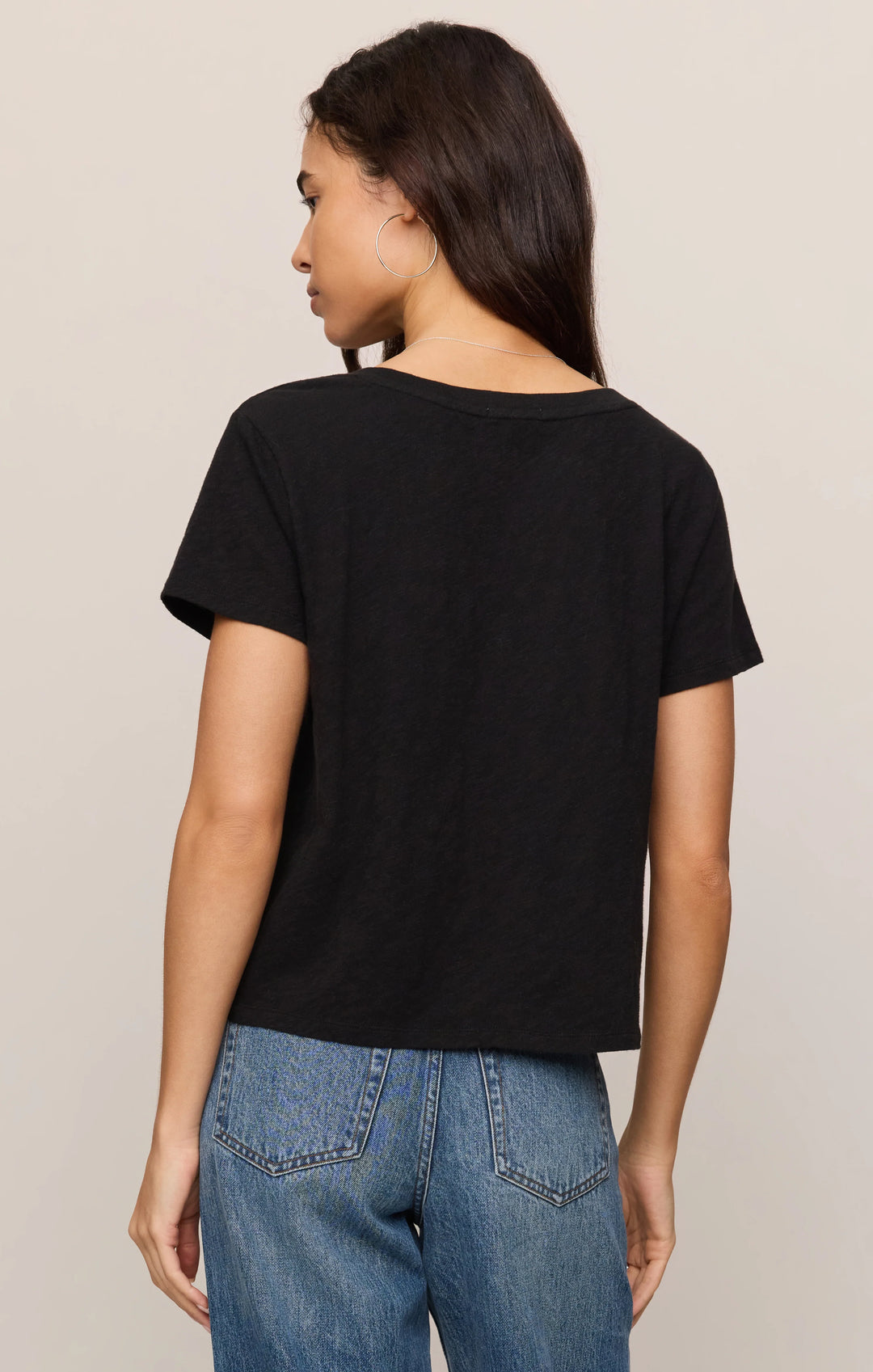 Z Supply Women's Nomad Slub V-Neck Tee - Black - Sun Diego Boardshop