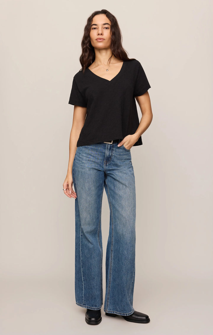 Z Supply Women's Nomad Slub V-Neck Tee - Black - Sun Diego Boardshop
