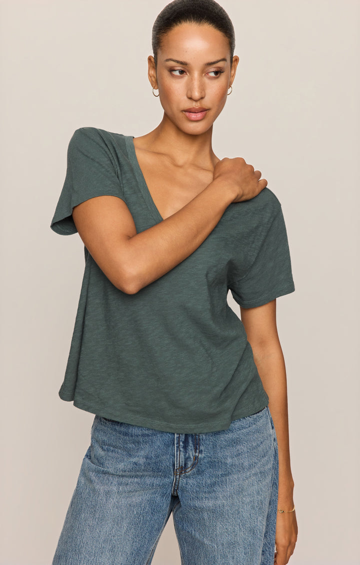 Z-Supply Women's Nomad Slub V-Neck Tee - Emerald Cove - Sun Diego Boardshop