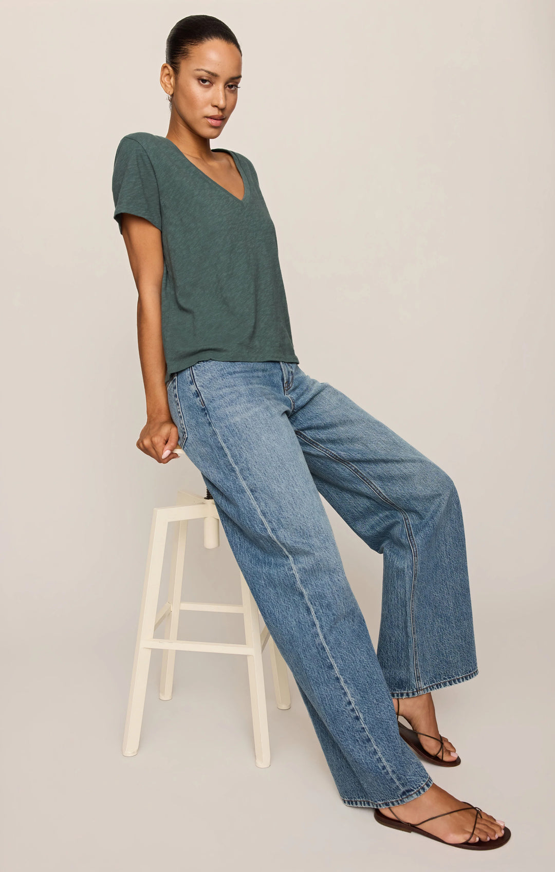 Z-Supply Women's Nomad Slub V-Neck Tee - Emerald Cove - Sun Diego Boardshop