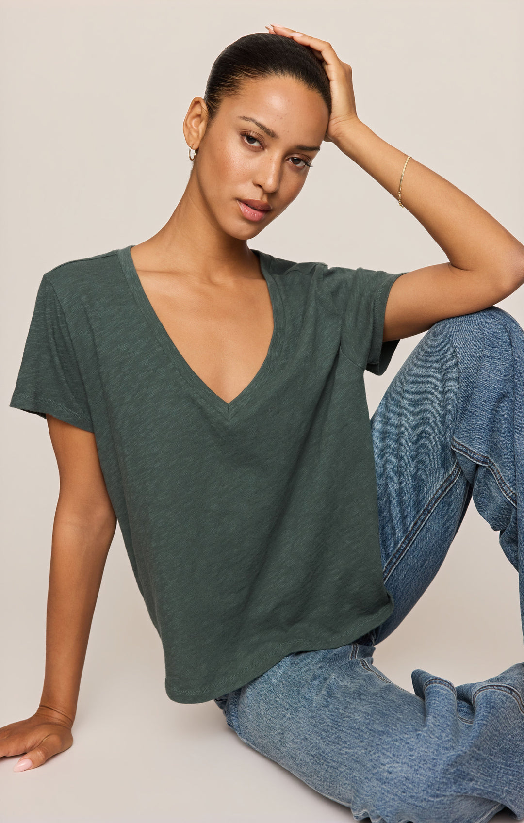 Z-Supply Women's Nomad Slub V-Neck Tee - Emerald Cove - Sun Diego Boardshop