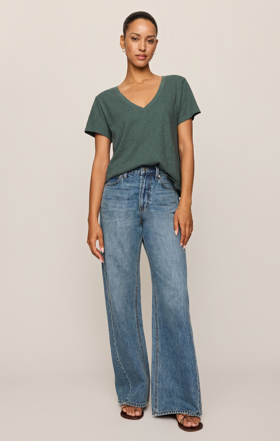 Z-Supply Women's Nomad Slub V-Neck Tee - Emerald Cove - Sun Diego Boardshop