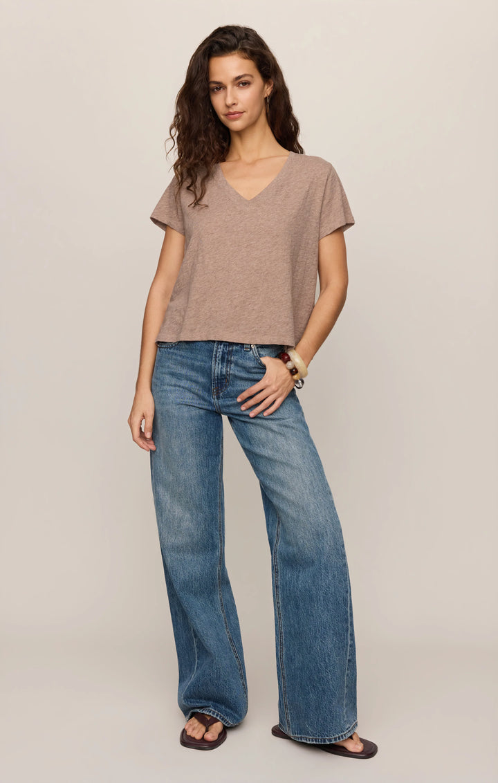 Z Supply Women's Nomad Slub V-Neck Tee - Heather Ash - Sun Diego Boardshop