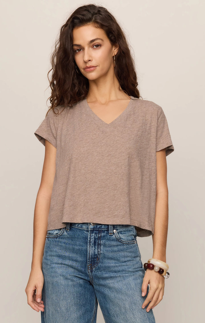 Z Supply Women's Nomad Slub V-Neck Tee - Heather Ash - Sun Diego Boardshop