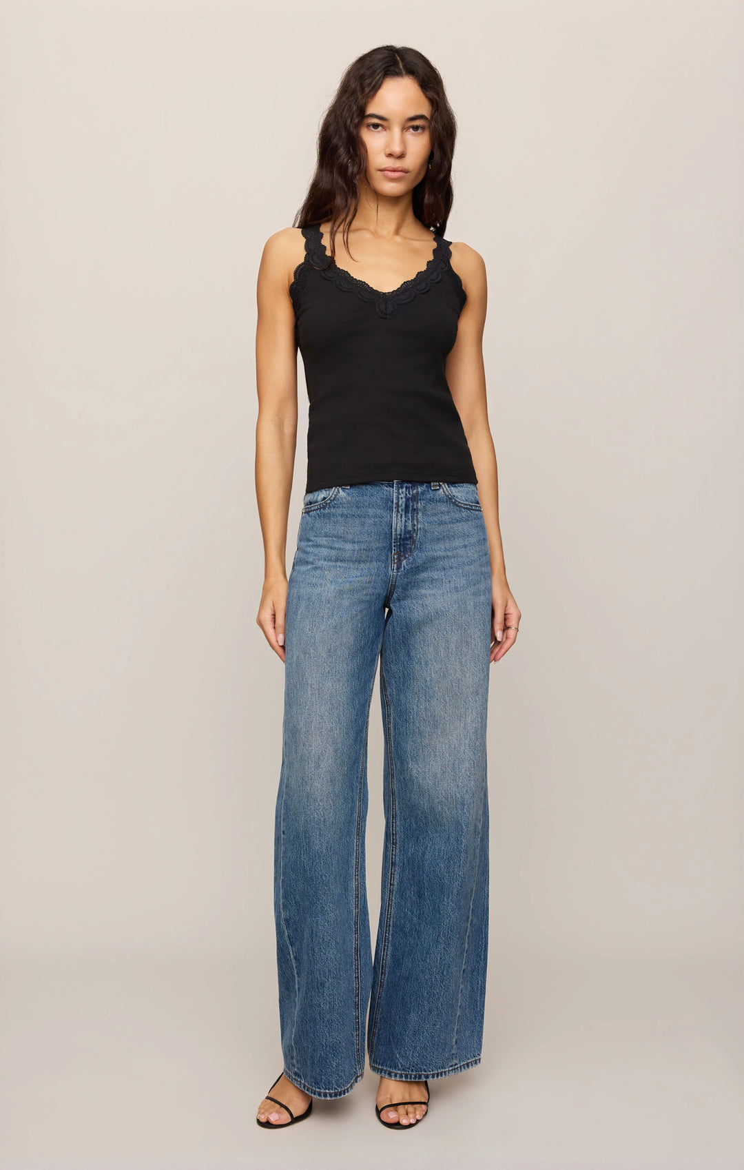 Z-Supply Women's Eve Lace Trim Tank - Black - Sun Diego Boardshop
