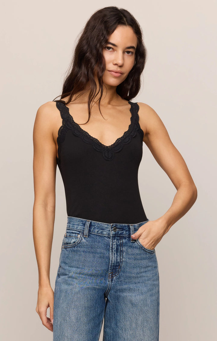 Z-Supply Women's Eve Lace Trim Tank - Black - Sun Diego Boardshop