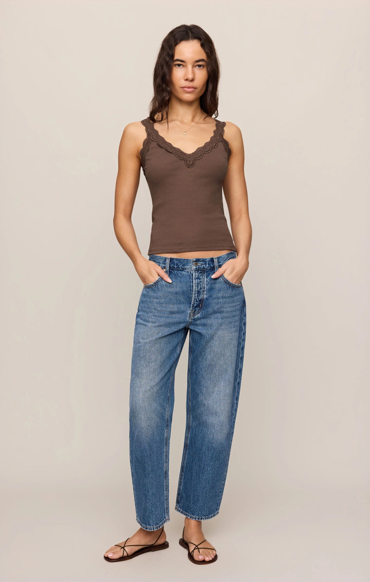 Z-Supply Women's Eve Lace Trim Tank - Cocoa Latte - Sun Diego Boardshop