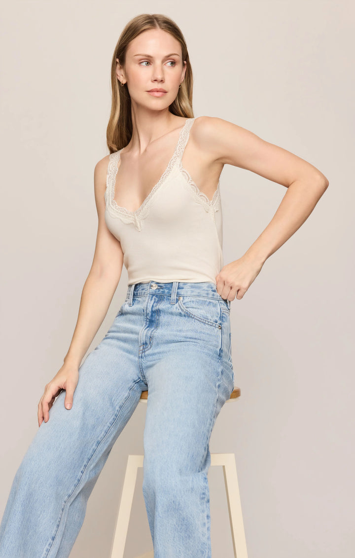 Z-Supply Women's Eve Lace Trim Tank - Sandstone