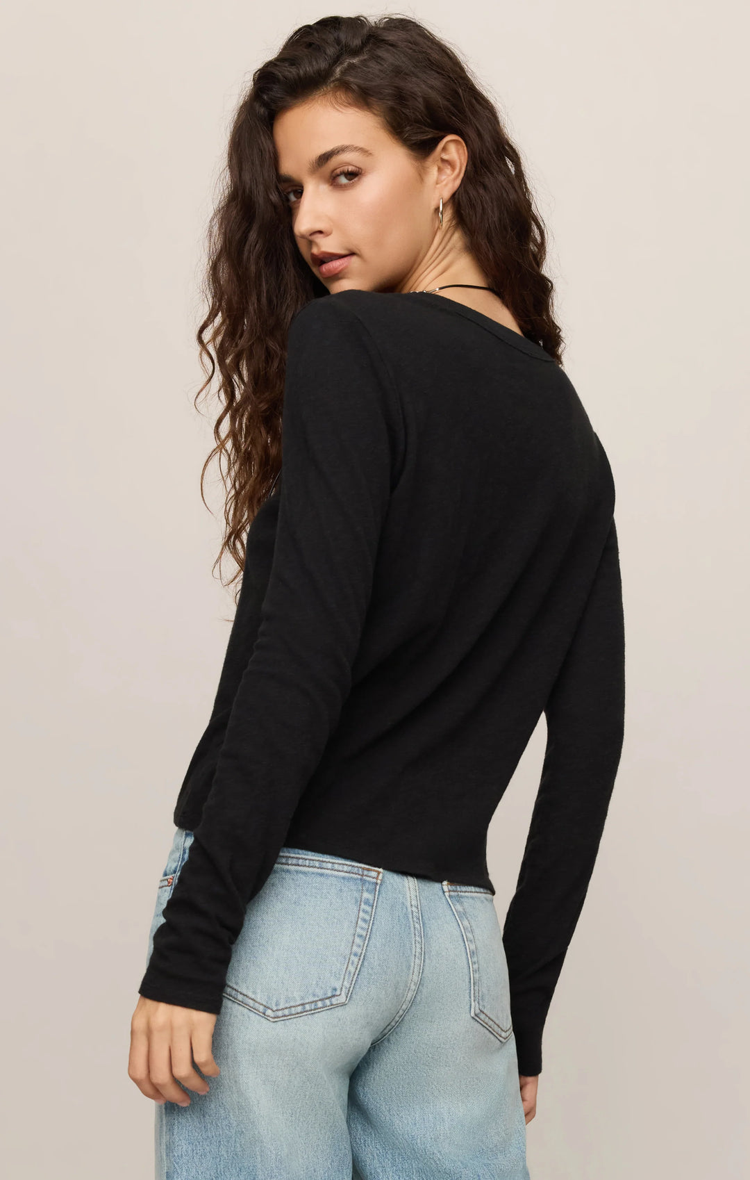 Z-Supply Women's Junie Long Sleeve Tee - Black - Sun Diego Boardshop