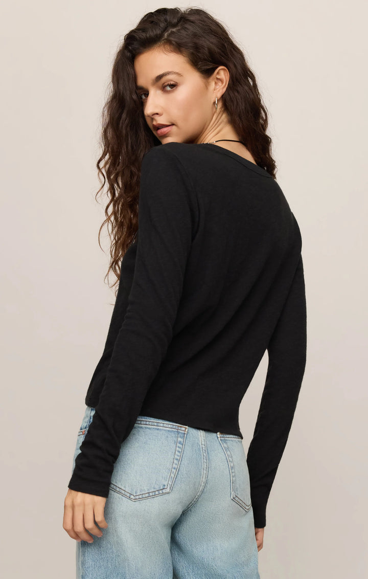Z-Supply Women's Junie Long Sleeve Tee - Black - Sun Diego Boardshop