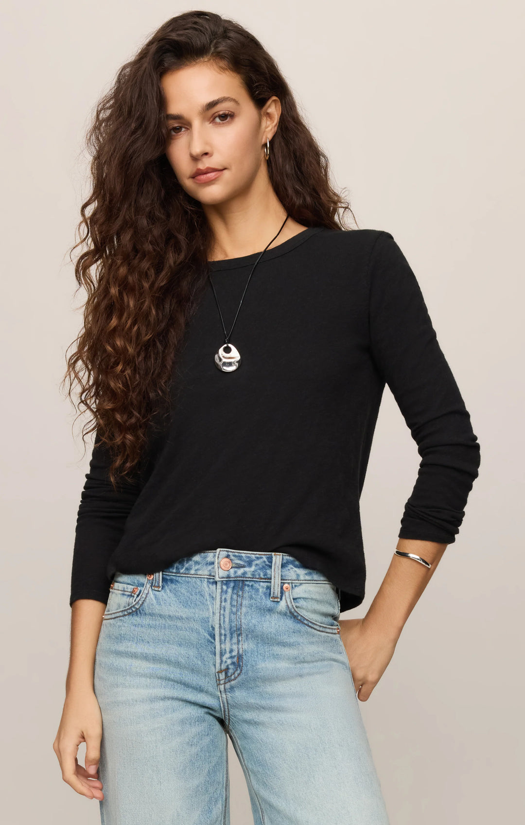Z-Supply Women's Junie Long Sleeve Tee - Black - Sun Diego Boardshop