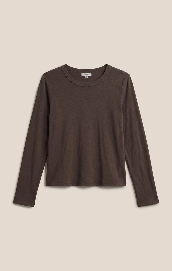 Z-Supply Women's Junie Long Sleeve Tee - Cocoa Bean - Sun Diego Boardshop