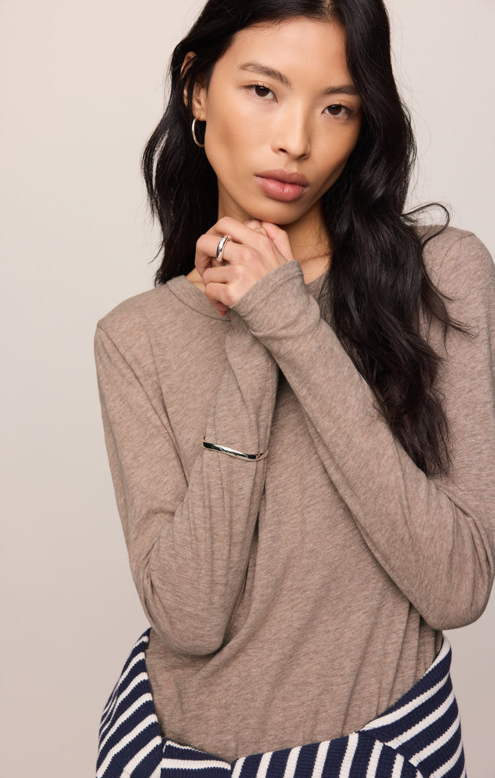 Z-Supply Women's Junie Long Sleeve Tee - Heather Ash - Sun Diego Boardshop