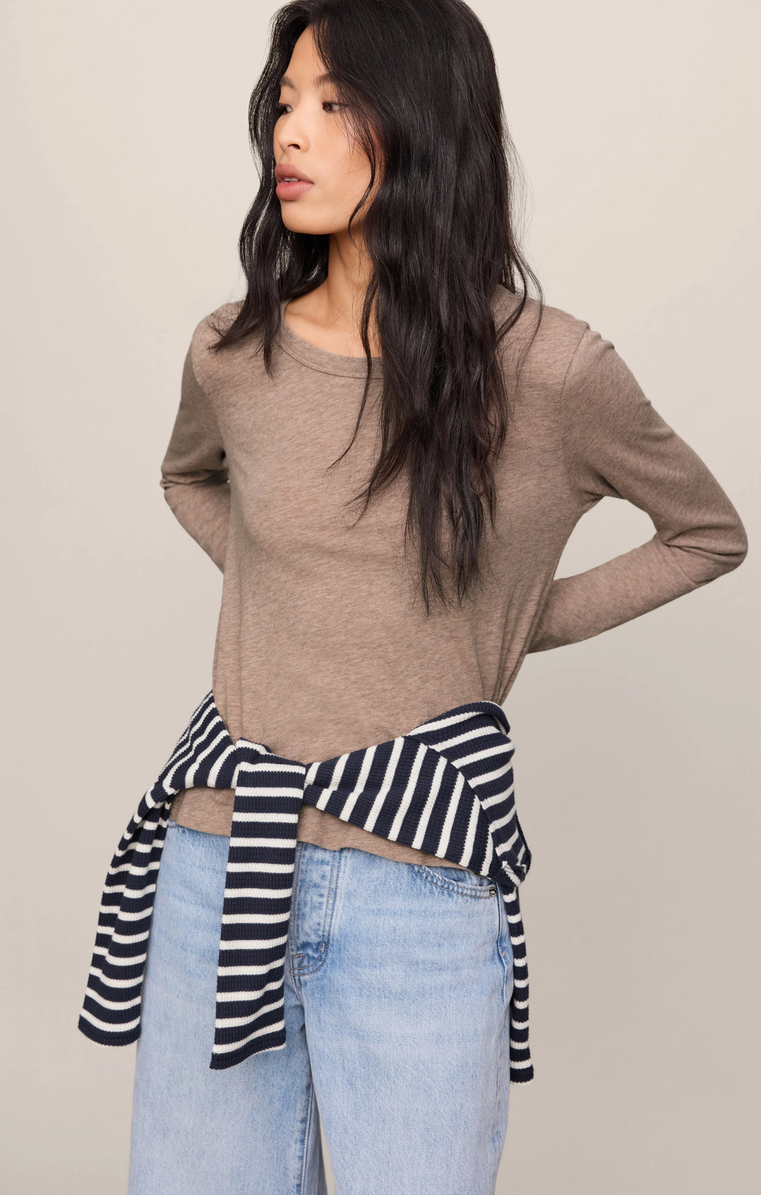 Z-Supply Women's Junie Long Sleeve Tee - Heather Ash - Sun Diego Boardshop
