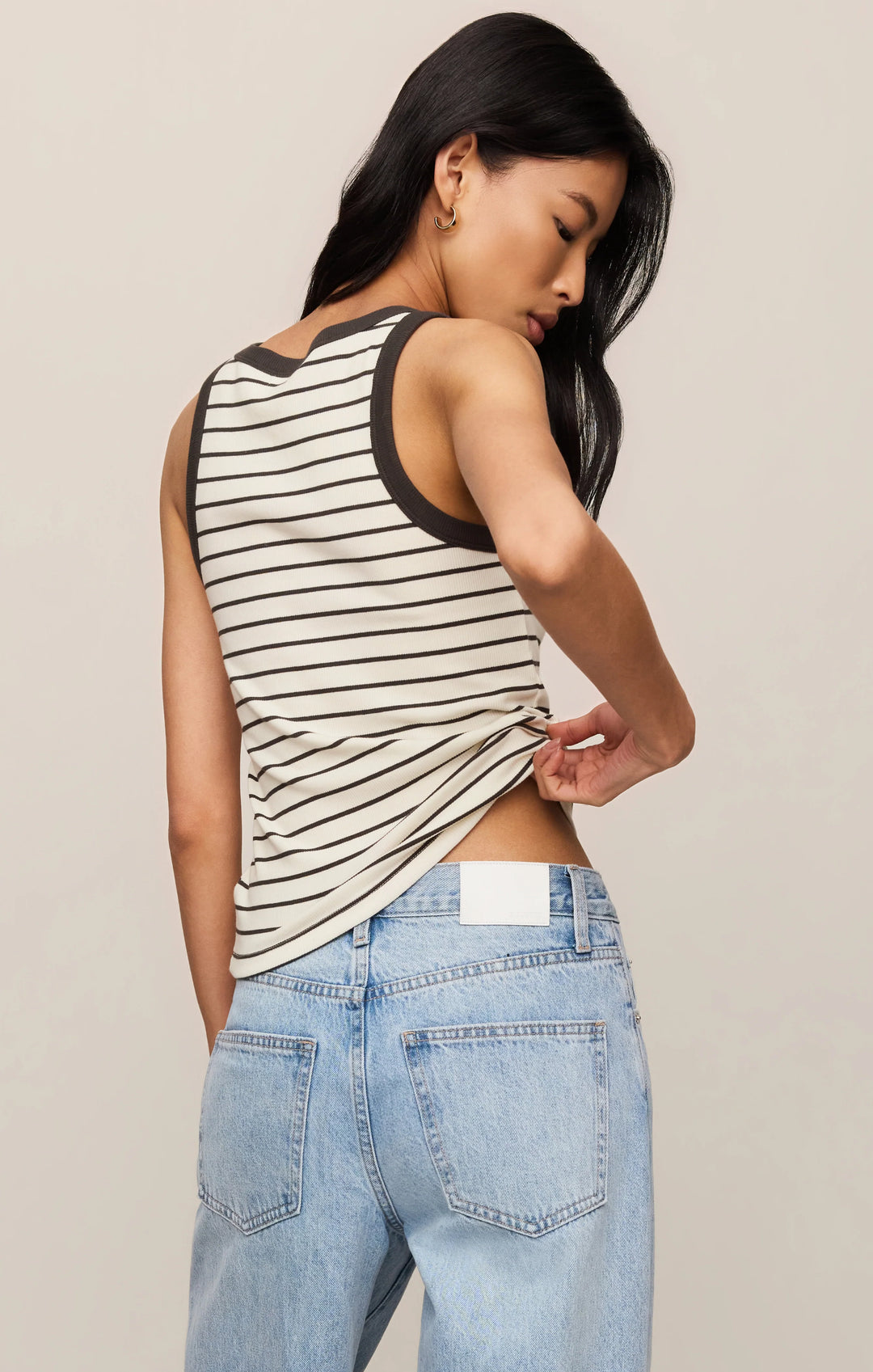 Z-Supply Women's Rowe Striped Scoop Tank - Cloud
