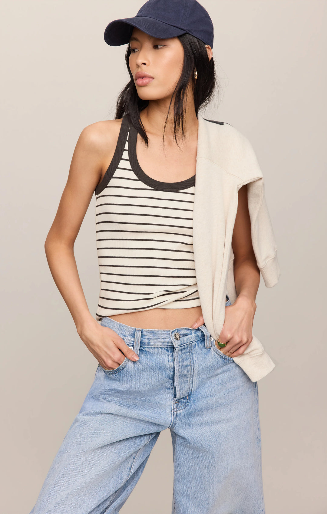 Z-Supply Women's Rowe Striped Scoop Tank - Cloud