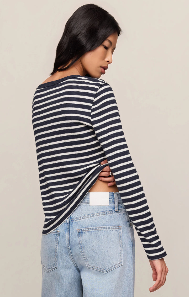 Z-Supply Women's Arlet Stripe Thermal Top - Eclipse - Sun Diego Boardshop