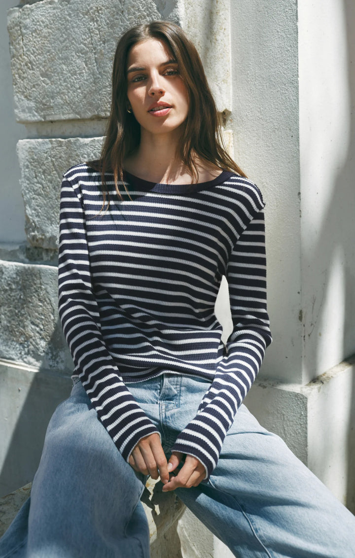 Z-Supply Women's Arlet Stripe Thermal Top - Eclipse - Sun Diego Boardshop