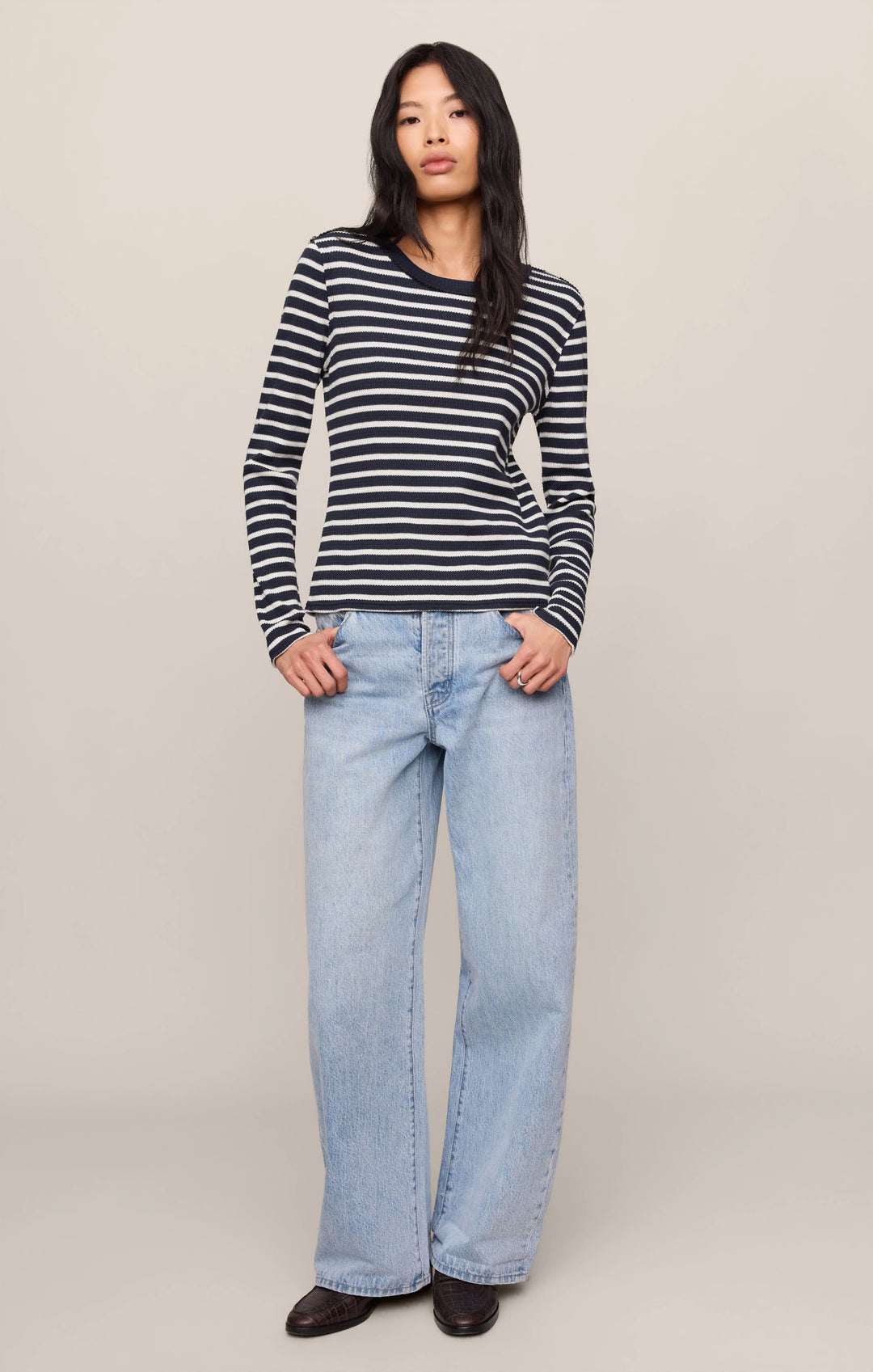 Z-Supply Women's Arlet Stripe Thermal Top - Eclipse - Sun Diego Boardshop