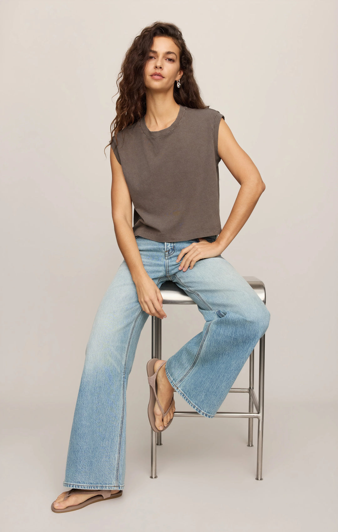 Z-Supply Women's Flex Cropped Muscle Tee - Pebble Coast - Sun Diego Boardshop