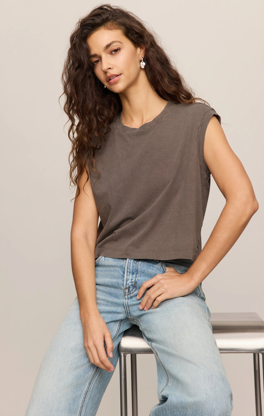 Z-Supply Women's Flex Cropped Muscle Tee - Pebble Coast - Sun Diego Boardshop