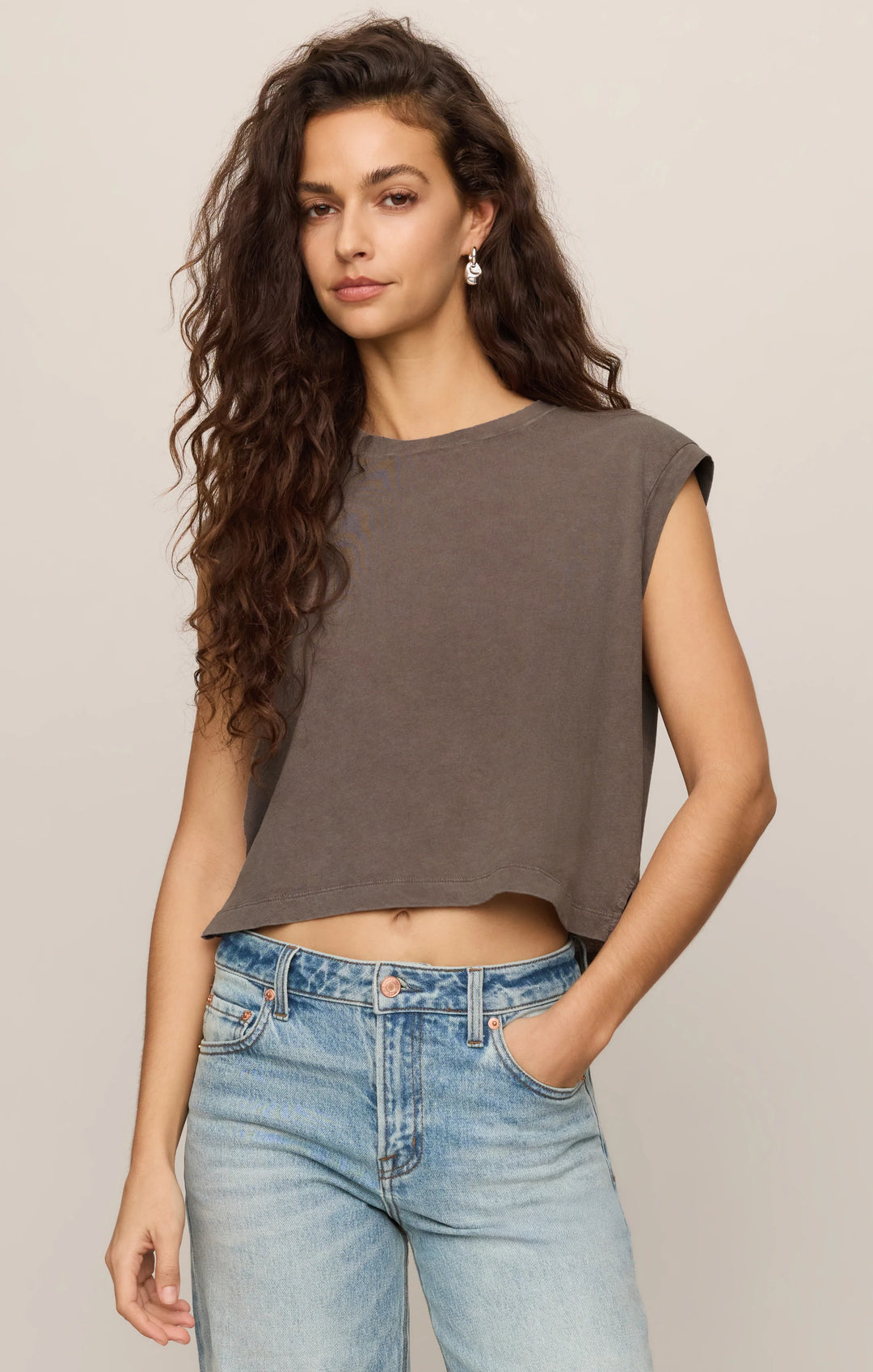 Z-Supply Women's Flex Cropped Muscle Tee - Pebble Coast - Sun Diego Boardshop