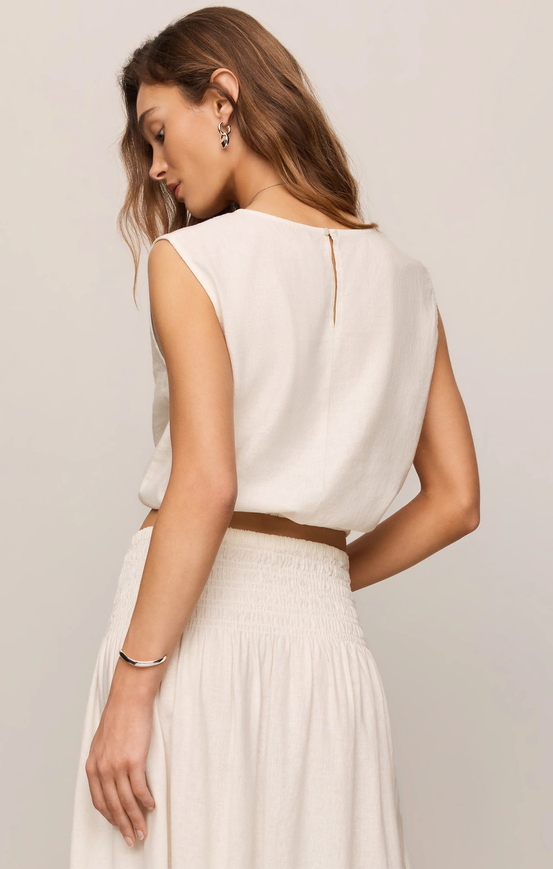 Z-Supply Women's Merit Sleeveless Linen Top - White