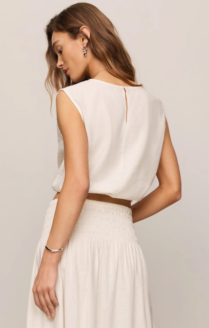 Z-Supply Women's Merit Sleeveless Linen Top - White
