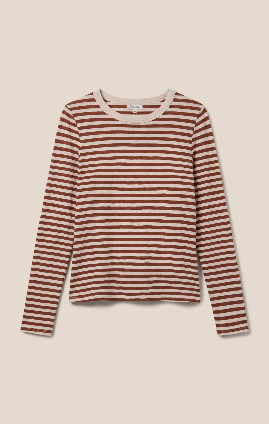 Z-Supply Women's Junie Long Sleeve Stripe Slub Tee - Dark Rosewood - Sun Diego Boardshop