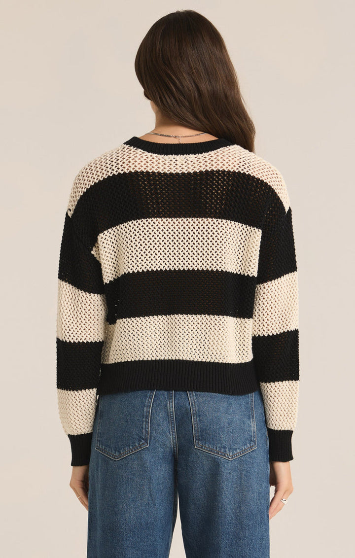 Z-Supply Broadbeach Stripe Sweater - BLACK - Sun Diego Boardshop