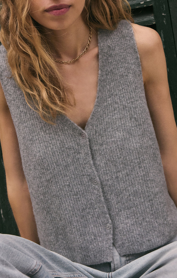 Z-Supply Bryce Sweater Vest - Medium Heather Grey - Sun Diego Boardshop