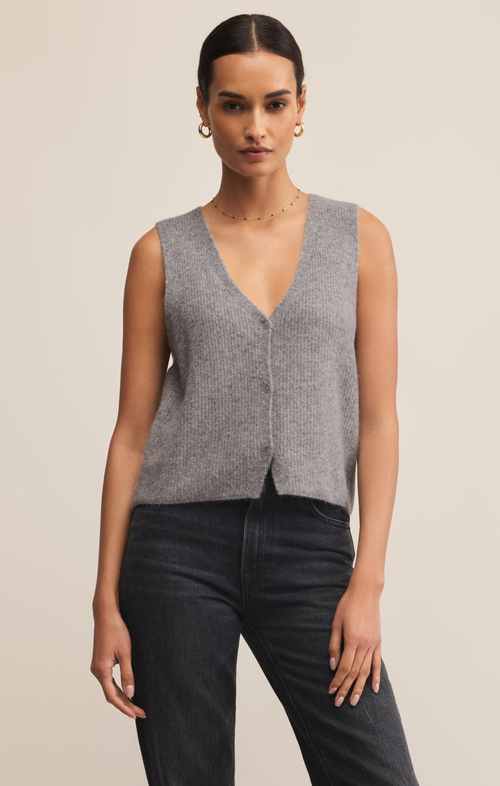 Z-Supply Bryce Sweater Vest - Medium Heather Grey - Sun Diego Boardshop