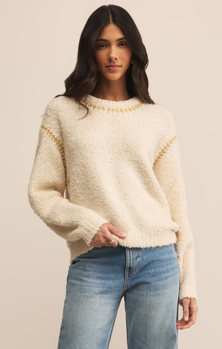 Z-Supply Romie Whipstich Sweater - Crystal - Sun Diego Boardshop
