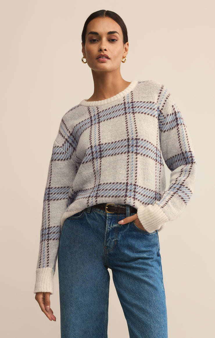 Z-Supply Junction Plaid Sweater - Natural - Sun Diego Boardshop