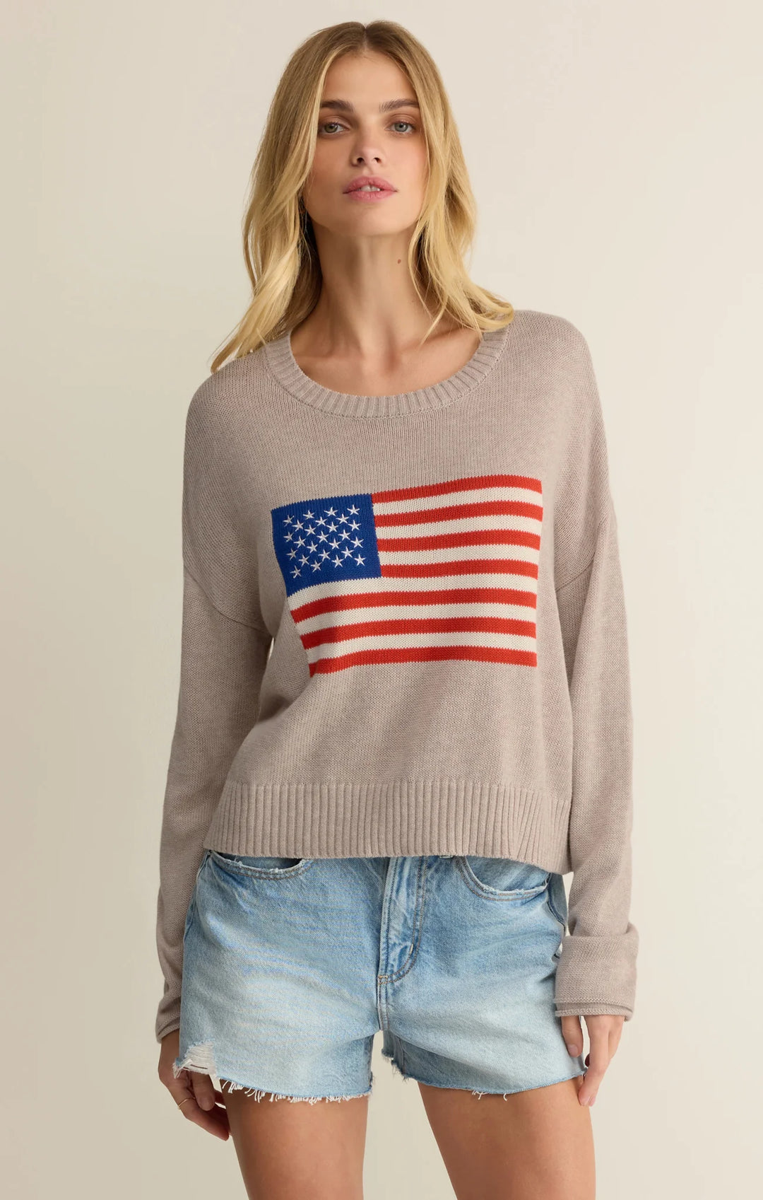 Z Supply Women's Sienna Patriot Sweater - Natural Heather - Sun Diego Boardshop